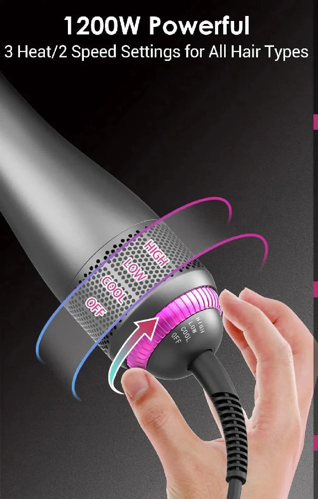 3 in 1 Hair Dryer Brush Professional 1200W Powerful Ceramic Tourmaline 3 Heat Settings One Step Hair Dryer and Styler Natalia Home Fashion    Natalia Home Fashion