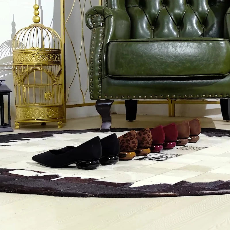 Retro Pointed Toe Suede Low Heel Shoes Shallow Mouth Hollow Heel Pedicure Shoe Daily Versatile Temperament Women's Shoes