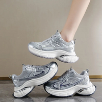 Respirable Thick Bottom Dad Shoes for Women in All Seasons Breathable Fashionable Flat Heel Anti-Odor Casual Footwear