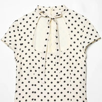 Polka Dot Mini Dresses For Women Casual Short Sleeve Lace Up Collar Dress Sexy Lady Club Party Woman Evening Dress