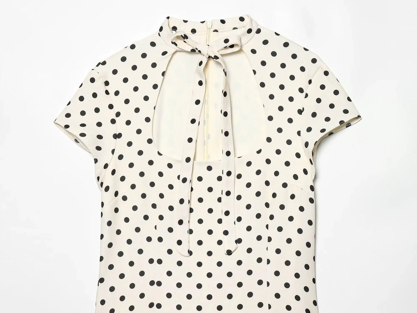 Polka Dot Mini Dresses For Women Casual Short Sleeve Lace Up Collar Dress Sexy Lady Club Party Woman Evening Dress