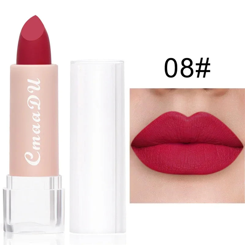 Woman Sexy 15Colors Velvet Matte Lipstick Lip gloss Tint for Lips Long Lasting Waterproof Non-stick Cup Lip Cosmetics Lip Make Up