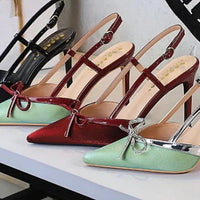 Bow Slim Heels High-End Women's Without Being Tired From Behind The Feet And Tripping Women's Singles Shoes