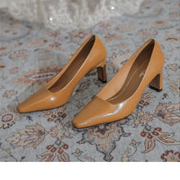 Fashion Patent Leather Women's Pumps Square Toe Stripper Elegant Party Vintage Spring Ladies Shoes