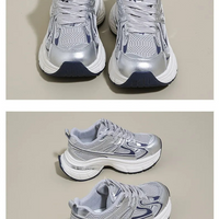 Respirable Thick Bottom Dad Shoes for Women in All Seasons Breathable Fashionable Flat Heel Anti-Odor Casual Footwear