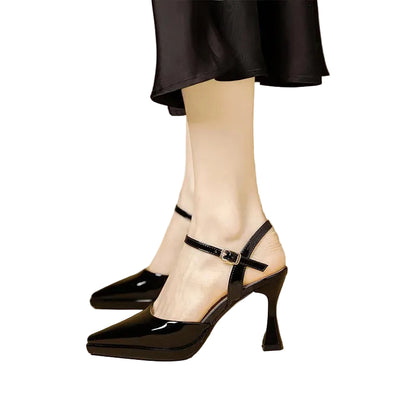High Heels Sandals Women Fashion Solid Color Heels Sandals Pointed Toe Stiletto Ladies Commuting Single Shoes