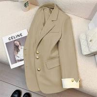 Fashion Women’s Casual Elegant Trendy Solid Color Single-breasted Long Sleeve Suit Blazers Female Clothes Coats Tops - Natalia Home Fashion