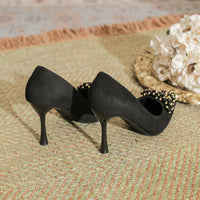Pointed Toe Thin Heel High Heels Rhinestone Slip-On Commuter Women's Shoes
