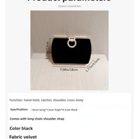 Ladies Velvet Box Dinner Bag Sparkly Rhinestone Decoration Banquet Bag Clutch Evening Dress Bag Party