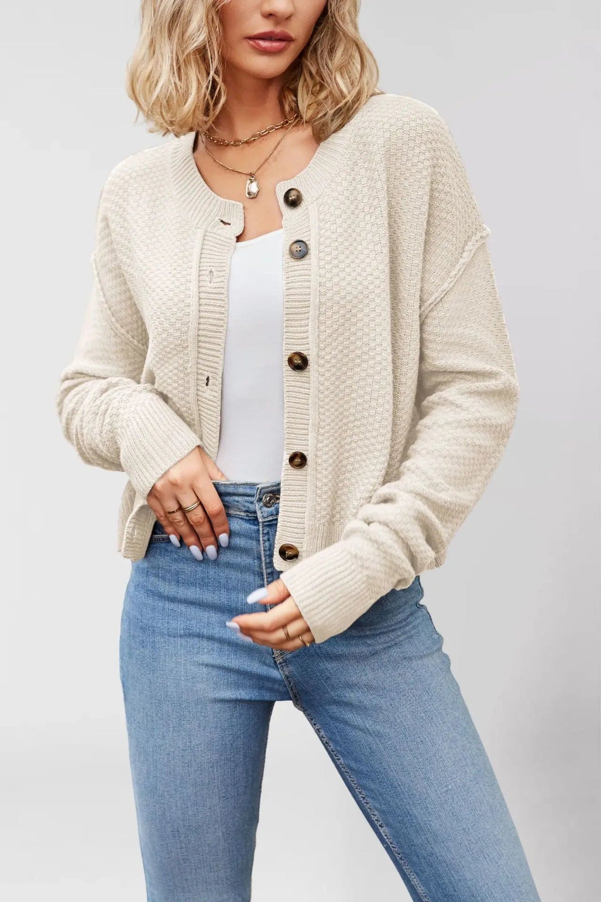 Women's Autumn New Solid Knitted Cardigan Fashion Long Sleeve Single-breasted Female Coats Y2K High Street Office Sweater Jacket Natalia Home Fashion    Natalia Home Fashion