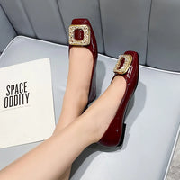 Women's Boutique Flat Shoes with Water Diamond Buckle Flat Bottom Round Head Soft Bottom Fashion Women's Shoes