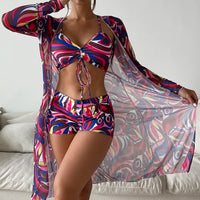 Sexy Print Bikini Women High Waist Swimsuit Cover Up Swimwear Female Lady Bathing Suit Swimming Summer Beachwear