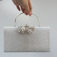 Diamond Encrusted Dinner Bag And Clutch, Square Hard Box Fully Lined With Diamonds.