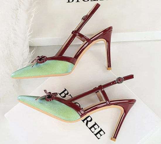 Bow Slim Heels High-End Women's Without Being Tired From Behind The Feet And Tripping Women's Singles Shoes