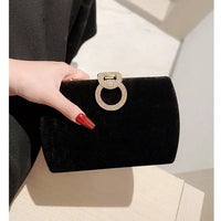 Ladies Velvet Box Dinner Bag Sparkly Rhinestone Decoration Banquet Bag Clutch Evening Dress Bag Party