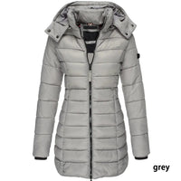 Women's Winter Cotton Jacket Slim Fit down Cotton Coat Warm Outerwear Long Sleeve Fashionable Middle Length - Natalia Home Fashion
