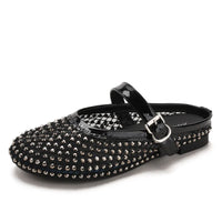 Luxury Shinny Diamond Women Mules Slippers Summer Shoes Crystal Footwear Rhinestones Slip On Brand Mary Jane Sandals Mesh Clogs