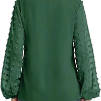 Nice Women Spring Summer Style Blouses Shirts Lady Casual V-Neck Long Lantern Sleeve Solid Color Blouse Tops Natalia Home Fashion    Natalia Home Fashion