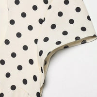 Polka Dot Mini Dresses For Women Casual Short Sleeve Lace Up Collar Dress Sexy Lady Club Party Woman Evening Dress