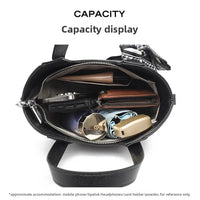 Pure Leather Cowhide Single Shoulder Crossbody Bag Ladies Handbag Fashion Bucket Bag Simple Basket Comes with Scarf