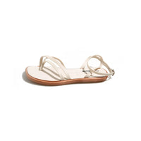 Women's Roman Style Toe Post Sandals Crossbody Flat Bottom Slippers Outdoor Fashionable PVC Material Slip-On Shoes - Natalia Home Fashion