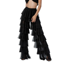 Mesh Splicing Elastic Cake Pants Europe And Peng Mesh Pants Comfortable Pants for Women Casual