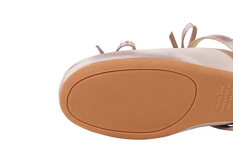 Ladies Slippers Bowknot Silks Satins Women Shoes Round Head Women Sandals Summer Shoes Women Slippers
