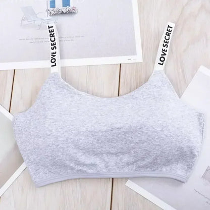 Women Active Bra Casual Top Letters Print Strap Cotton Top Fitness Gym Jogging Sleep Bra Girl Wire Free Bandeau Padded Bra Tops - Natalia Home Fashion