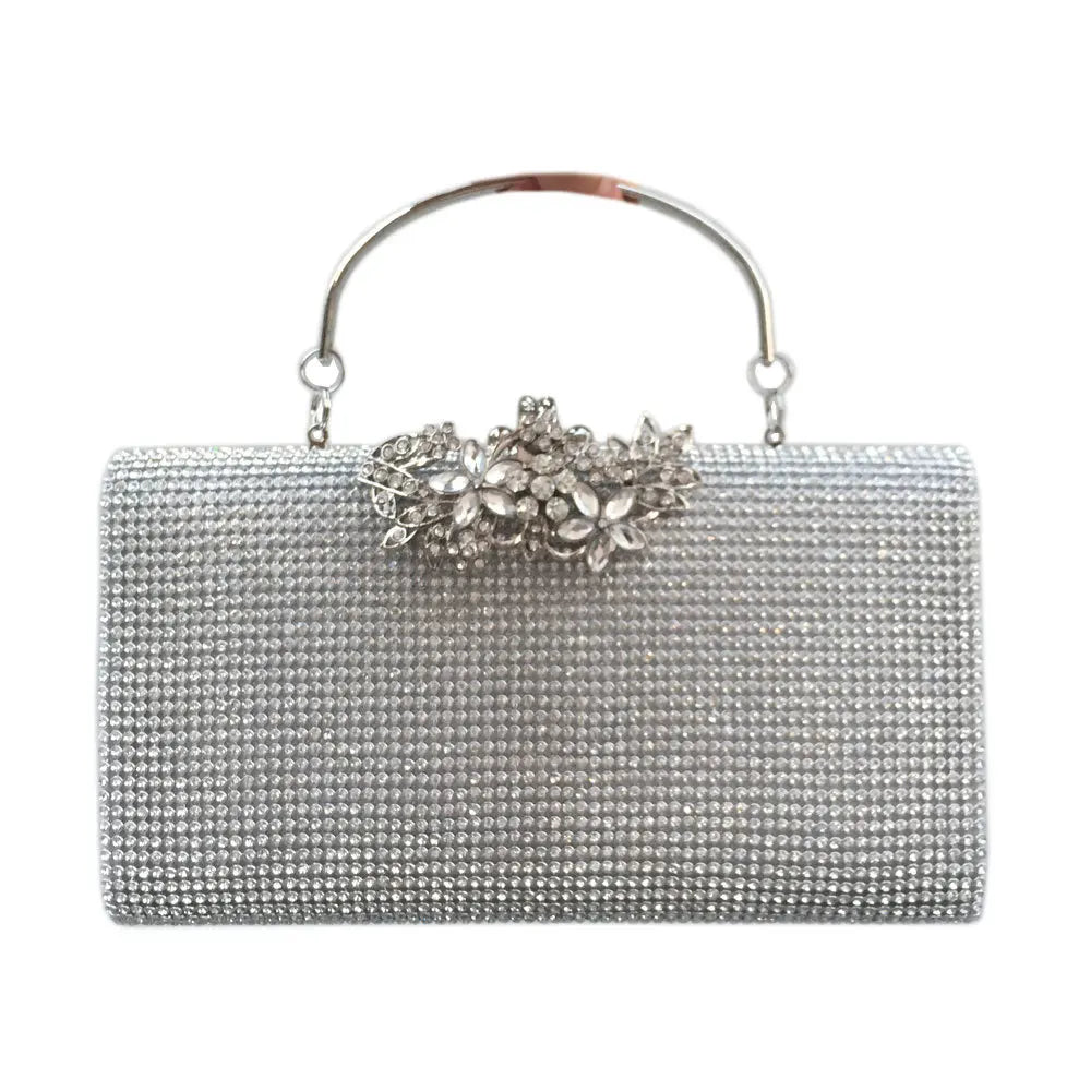 Diamond Encrusted Dinner Bag And Clutch, Square Hard Box Fully Lined With Diamonds.