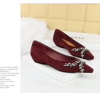 New Spring Crystal Women Mary Jane Shoes Fashion Shallow Slip on Elegant Party Dress Low Heel Shoes