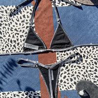 Shiny PU Leather Extreme Mini Micro String Bikini Female Swimsuit Women Swimwear Two-pieces Bikini set Halter Bathing Suit Swim