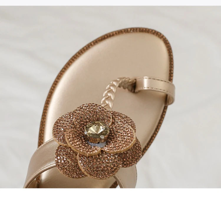 Women's Sandals Summer Slippers Casual Beach Footwear Water Diamond open Toe  Flats
