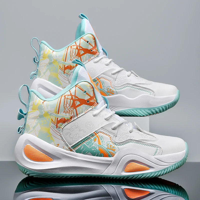 Professional Basketball Shoes Women Anti Slip Cushioning Wear Resistant Breathable Sneakers Outdoor Training Teen Athletic Shoes