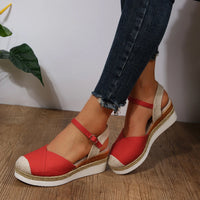 Women Closed Toe Wedge Sandals Women Buckle Strap Gladiator Shoes Woman Fashion Platform Sandals