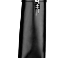 Knee-length Zipper Boots for Women, Thick Soles Metal Decoration Shoes, Shark Lock, High Heels, Designer Fashion Brand - Natalia Home Fashion