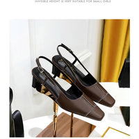 Design Shallow Women Pumps Pointed Toe Sling backs Sandals Elegant Office Work Thin High Heels Shoe Retro Shoes Women
