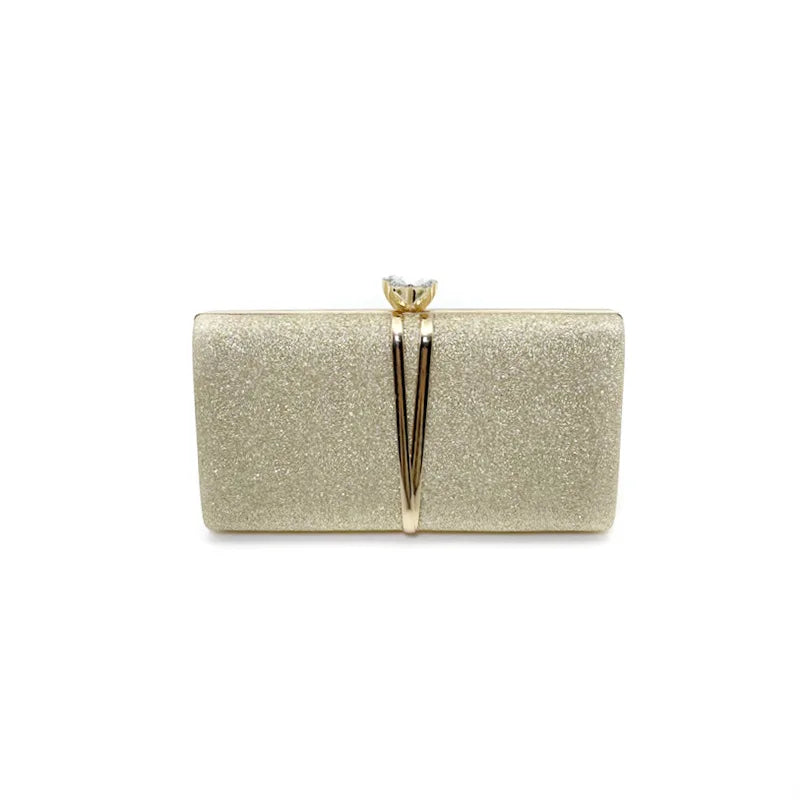Shiny Glitter Evening Clutch Bag Women Wedding Purse Party Banquet Handbag Lady Elegant Daily Club Chain Bag