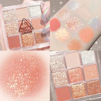 9-color Shiny Eye Shadow Eye Pigments Glitter Eyeshadow Palette Pink Pearly  Palette Korean Charming Eye Makeup Palette Natalia Home Fashion    Natalia Home Fashion