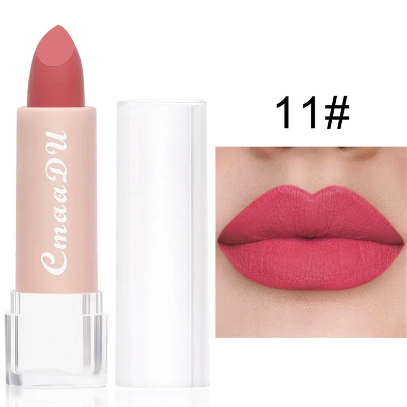 Woman Sexy 15Colors Velvet Matte Lipstick Lip gloss Tint for Lips Long Lasting Waterproof Non-stick Cup Lip Cosmetics Lip Make Up