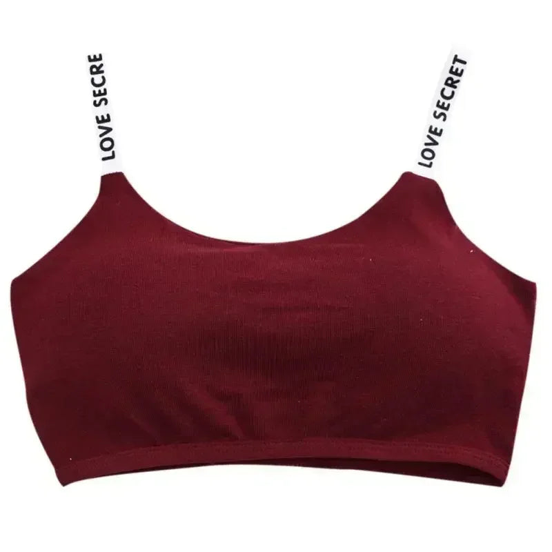 Women Active Bra Casual Top Letters Print Strap Cotton Top Fitness Gym Jogging Sleep Bra Girl Wire Free Bandeau Padded Bra Tops
