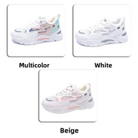 Women's Casual Breathable Leather Sneakers Versatile Flat Heel Shock Absorption Comfortable and Fashionable Shoes