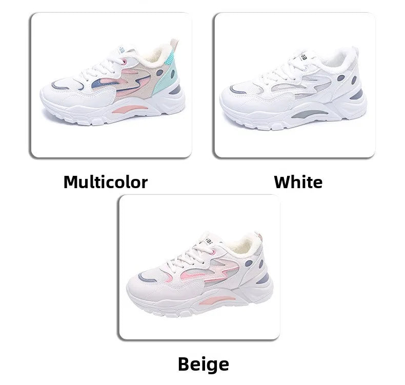 Women's Casual Breathable Leather Sneakers Versatile Flat Heel Shock Absorption Comfortable and Fashionable Shoes