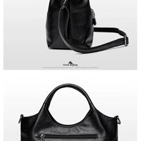 Fashionable Pure Color Basket Handbag Women's Commuter Bag Soft PU Leather Vintage Style Single Shoulder Bag with Internal Zipper