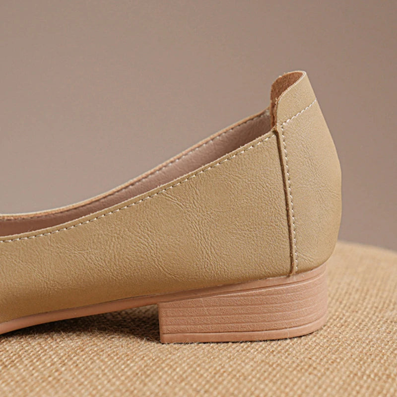 Shoes for Women Retro Ladies Flats Slip on Shoes Loafers Square Toe Shallow Mouth Women Casual Footwear Lightweight