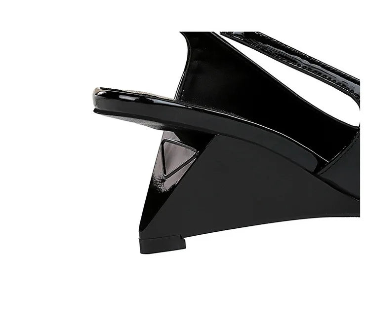 Spring Candy Fashion Pointed Toe Women Pumps Sling back Wedges High Heels Party Prom Mules Shoes