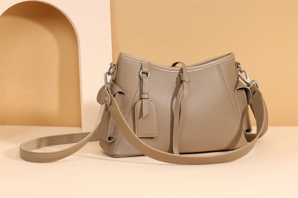 Soft Genuine Leather Crossbody Bag Women Fashion Shoulder Bag Large Capacity Handbag and Purse Ladies Cow hide Messenger Bag