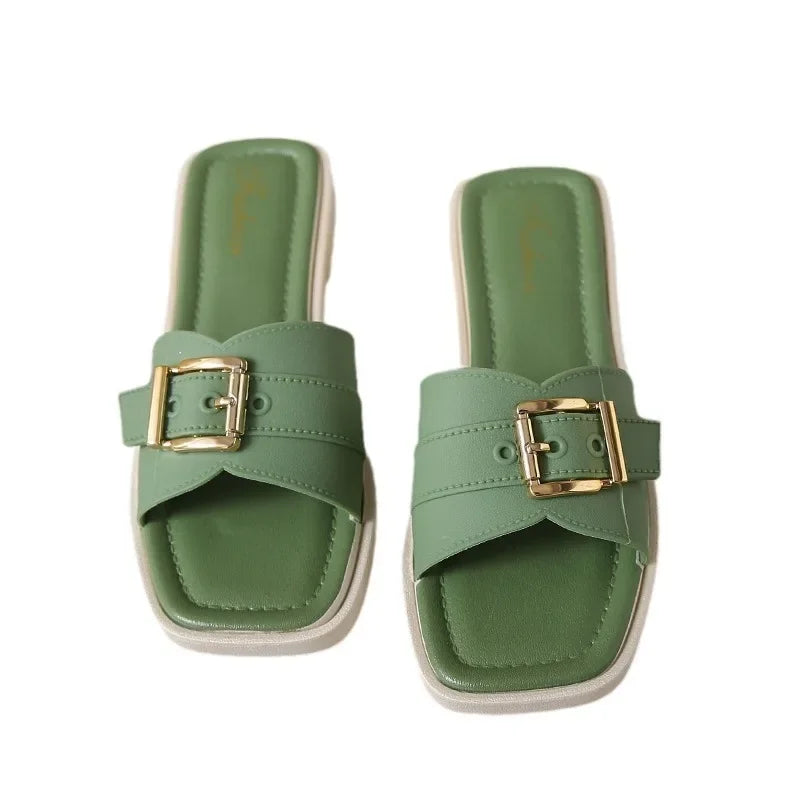 Comfortable Casual Beach Slippers Fashionable Outdoor Wear Slip-On Flat Bottom Cool Sandals PVC Material - Natalia Home Fashion