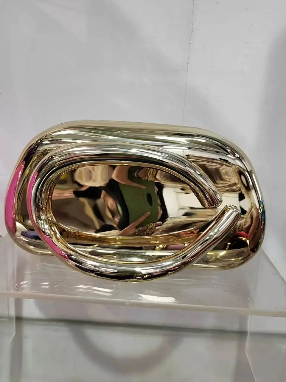 Elegant Metallic Stylish Women Box Purse Clutch Bag Evening Purse