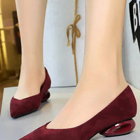 Retro Pointed Toe Suede Low Heel Shoes Shallow Mouth Hollow Heel Pedicure Shoe Daily Versatile Temperament Women's Shoes