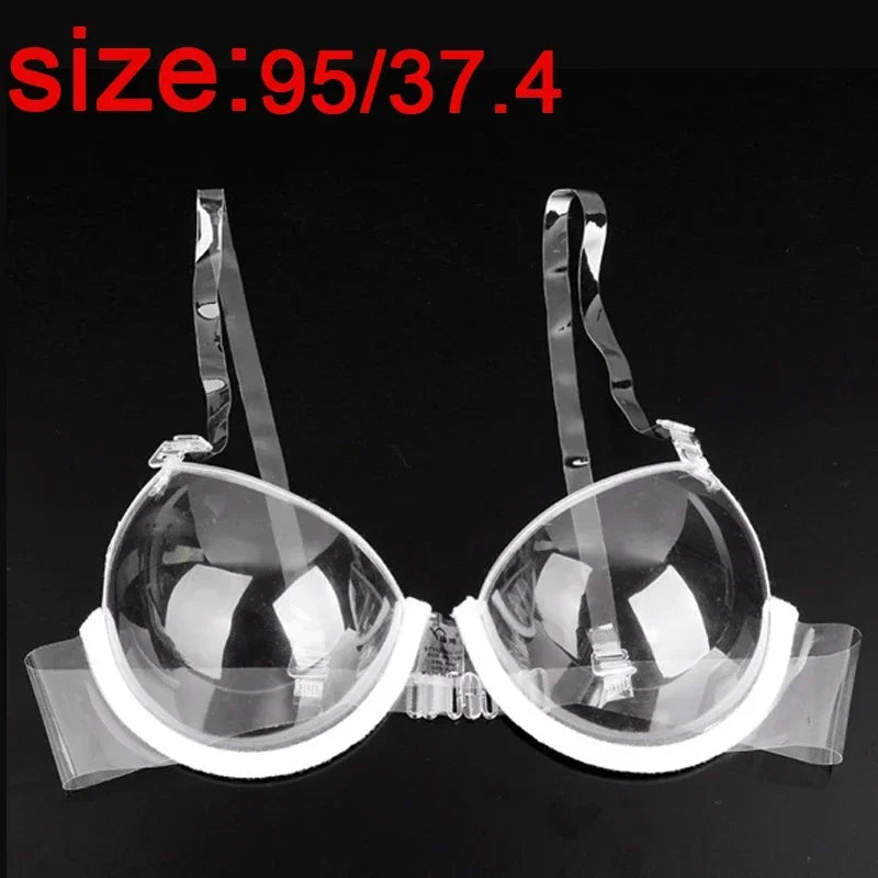 Sexy Transparent Push Up Bra Reusable TPU Ultra-thin Clear Straps Invisible Underwear Backless Bralette Top Lingerie